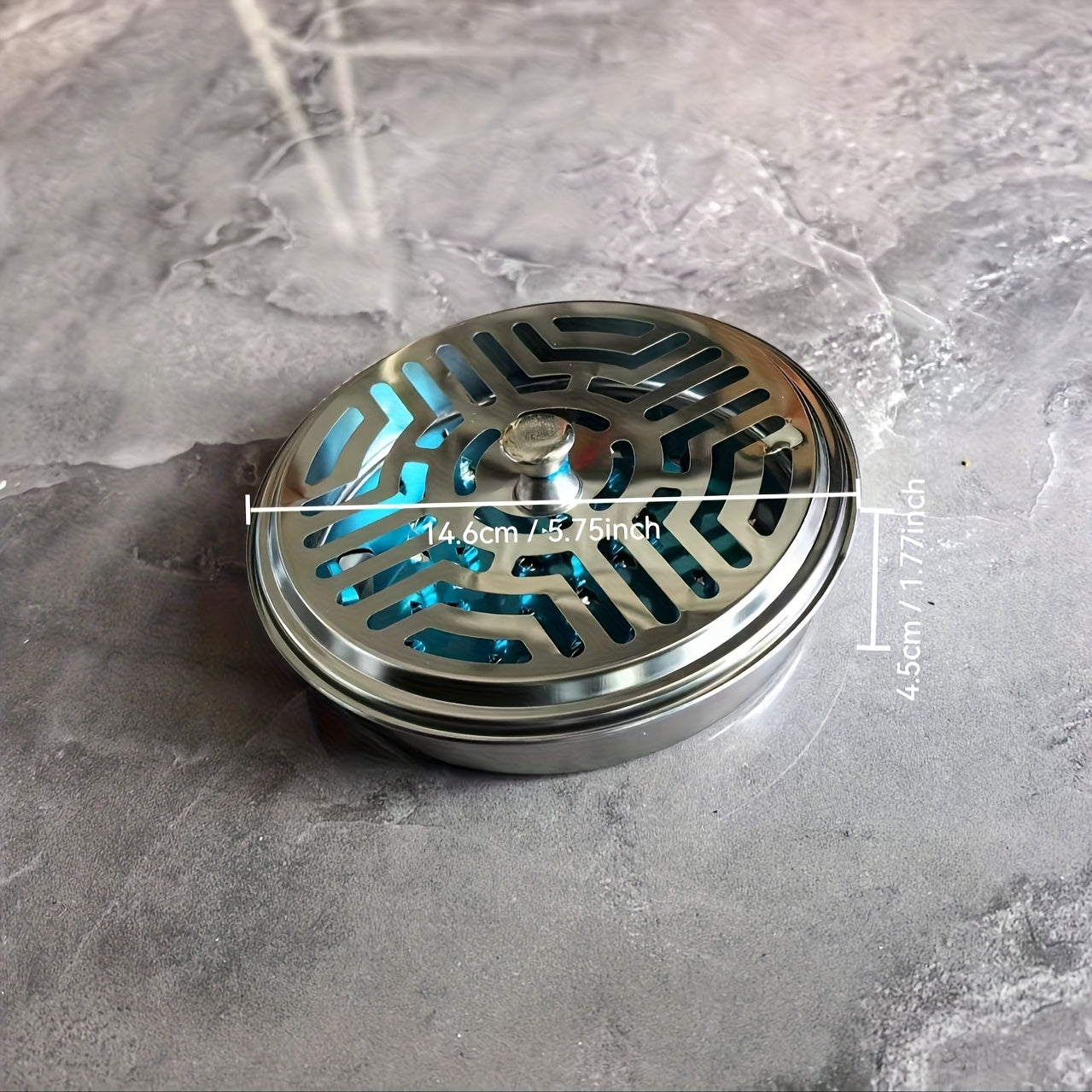 Stainless Steel Mosquito Coil Holder with Ventilated Lid and Handle