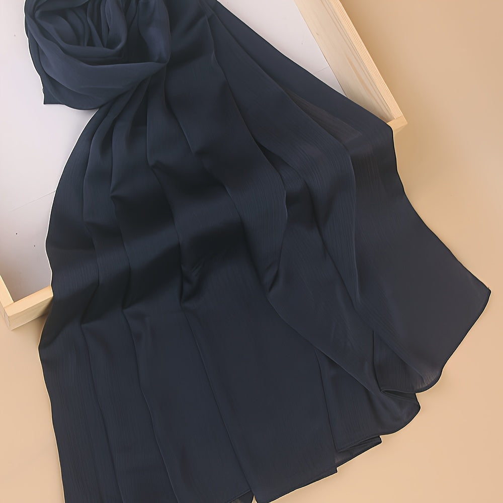 Pañuelo de cabeza clásico plisado de color sólido para uso casual, viaje y actividades al aire libre