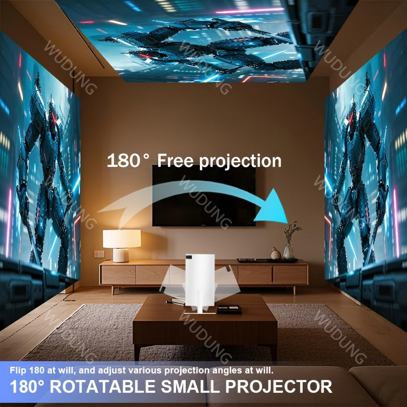 Mini Projector 1280x720 HD Portable Home Theater Wi-Fi 6 LCD 200 Lumens Table Mount