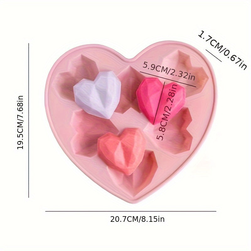 Heart-Shaped Silicone Mold for Fondant Chocolate Pudding Soap Candles