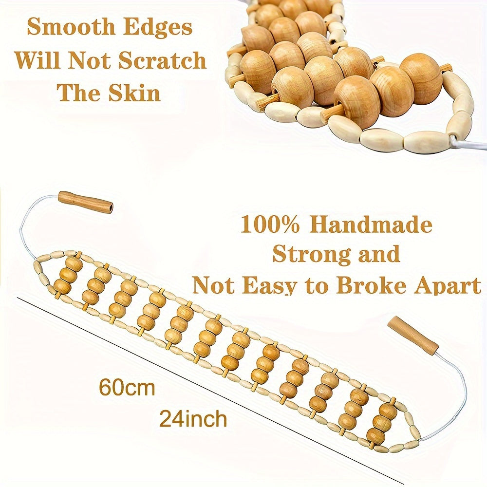 Handmade Wooden Massage Roller for Full Body Pain Relief Back Neck Waist Legs