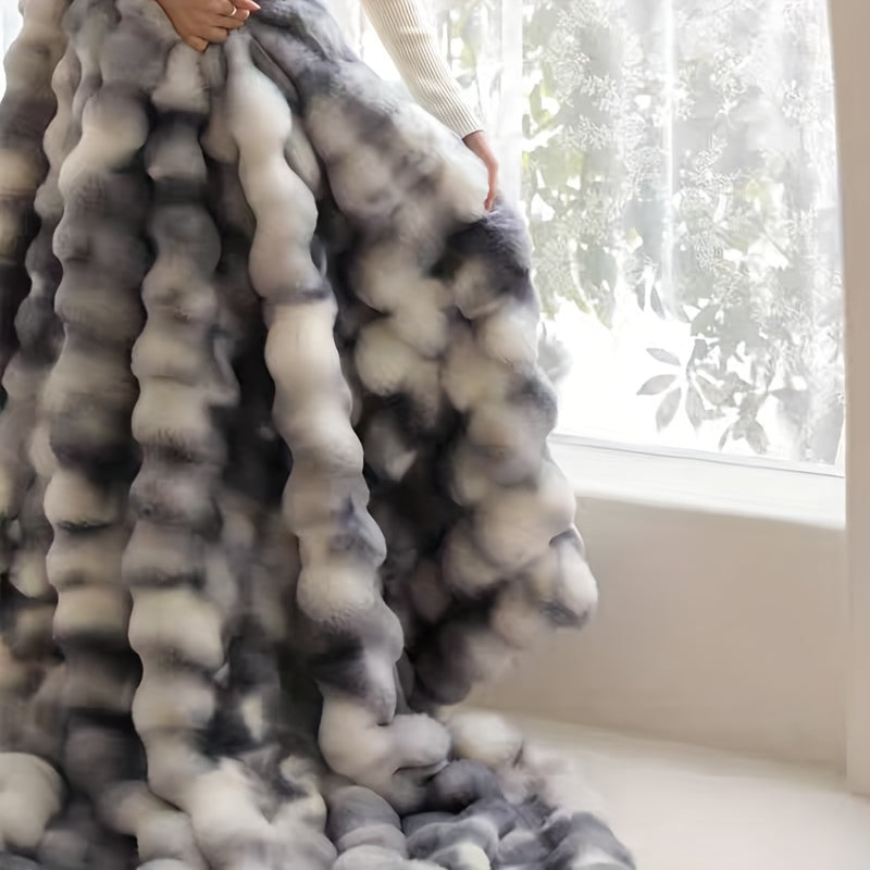 Faux Fur Blanket Soft Warm All-Season for Bedroom Office Travel and Home Decor