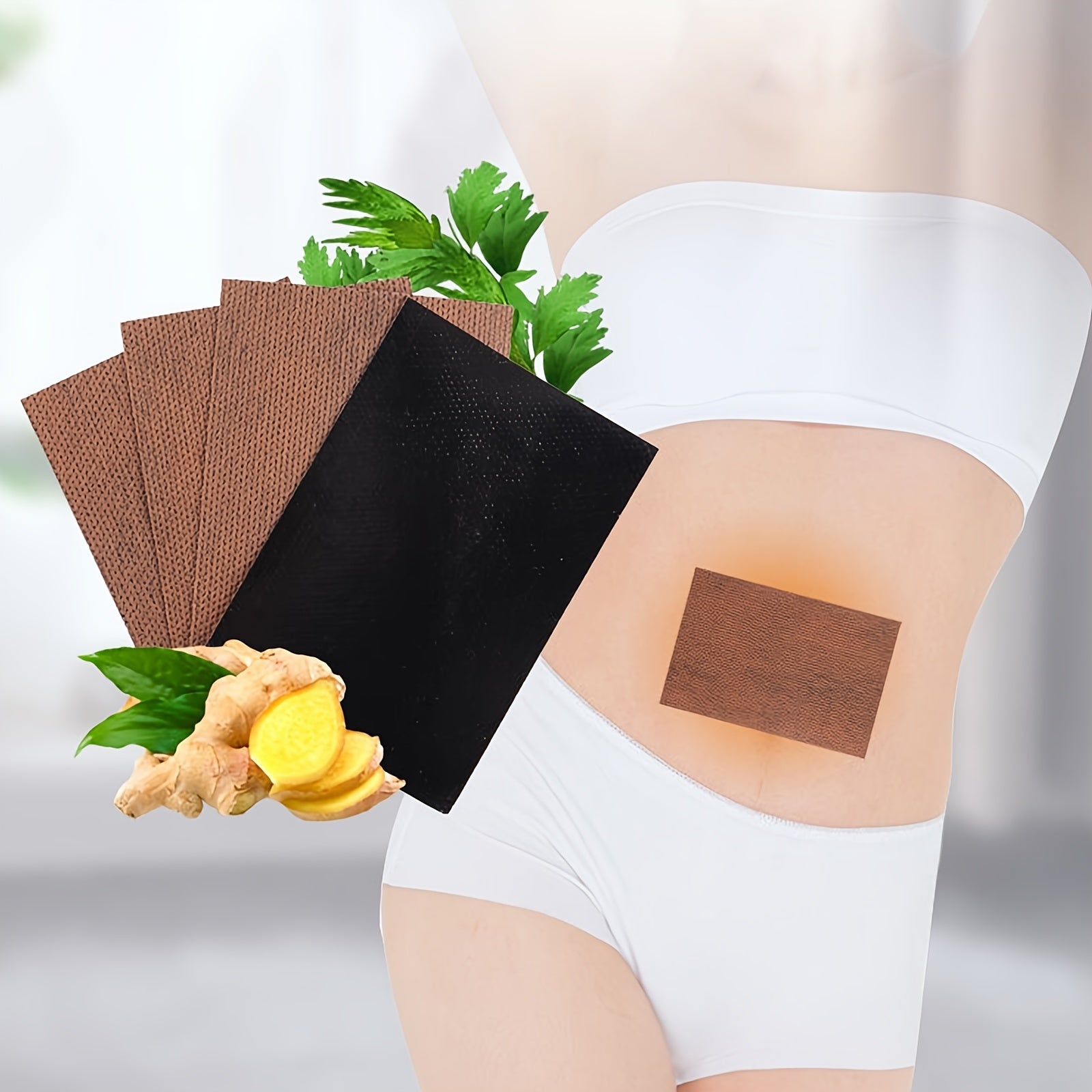 50 Ginger Hot Patches for Body Warmth Winter Heating Adhesive Pack of 50