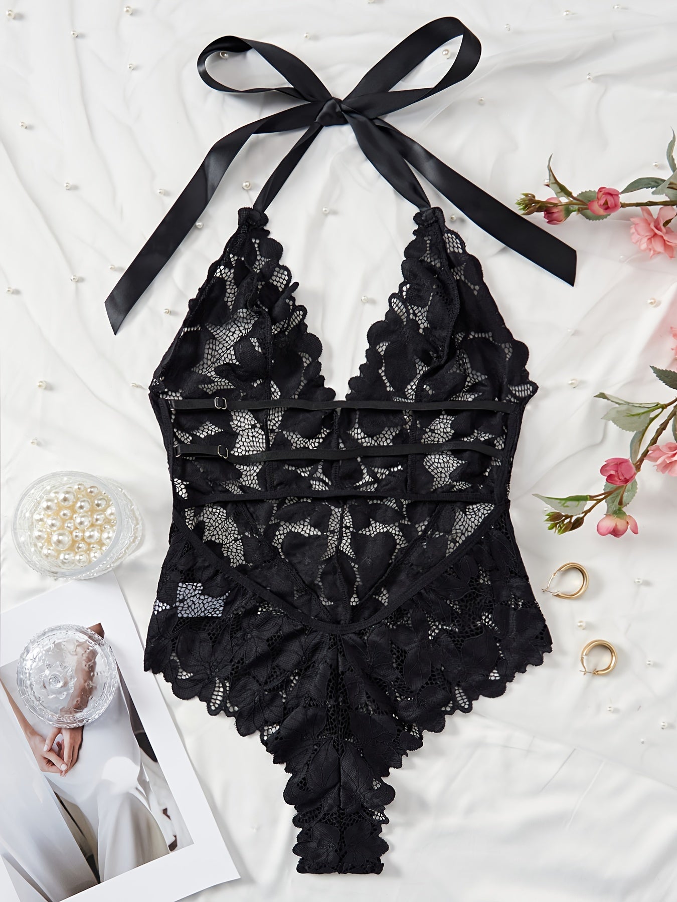 Women's Lace Teddy Bodysuit Lingerie Backless Sexy Nightwear