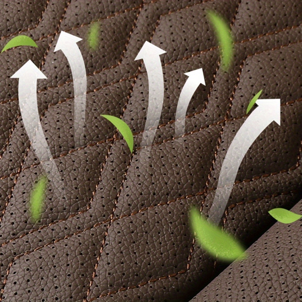 Car Seat Covers 1/2/3pcs Black Faux Leather Universal All Seasons Wear-Resistant