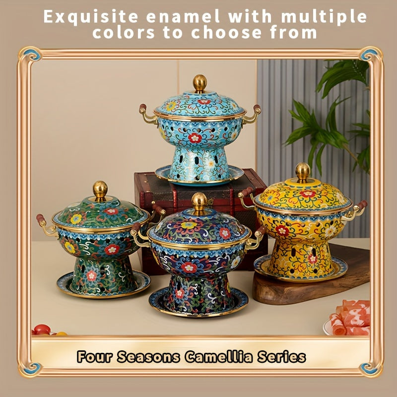 Enamel-Coated Copper Pot 1 Piece Dishwasher Safe Hot Pot Cooking Kitchen