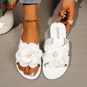 Women's Floral Slippers with Anti-Slip Soft Sole and Platform for Outdoor Use