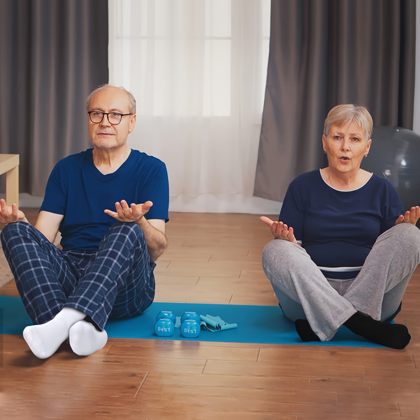 6-Pack Breathable Cotton Polyester Diabetic Socks Odor-Free Machine Washable