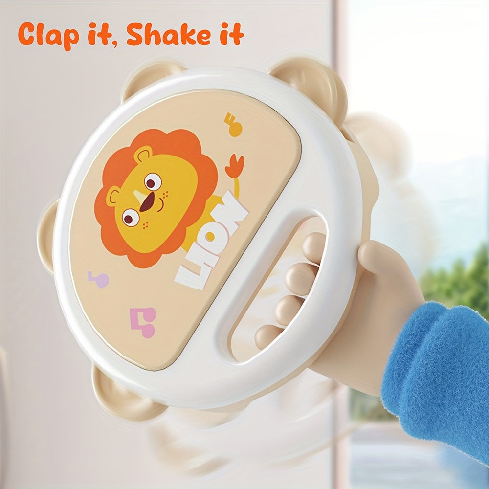 Cute Lion Cartoon Rattle & Hand Drum Toy - Bolalarda ushlash kuchini oshirish uchun ajoyib, Halloween va Rojdestvo uchun mukammal sovg'a, Bayram mavsumi uchun ideal.