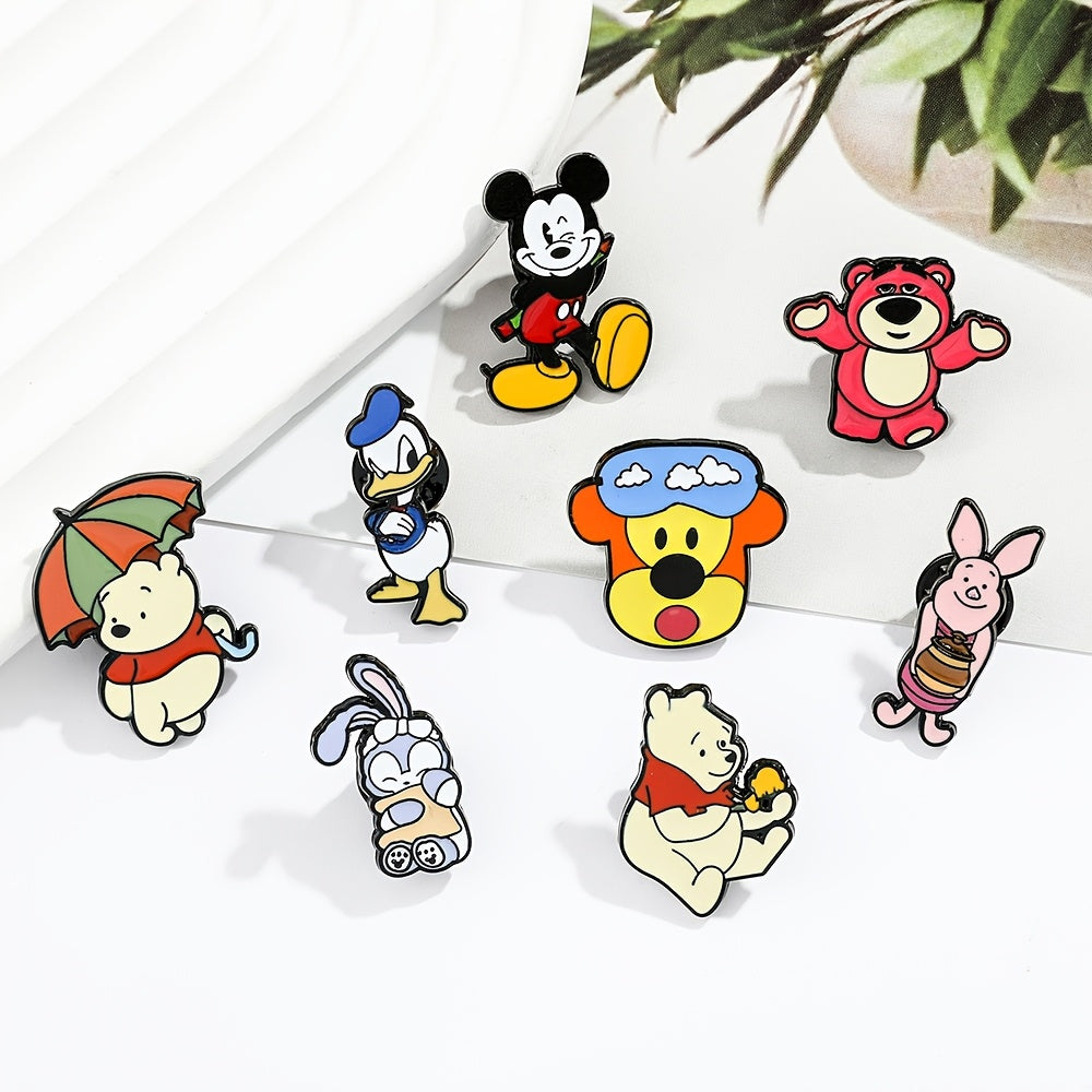 9pcs Cartoon Animal Enamel Pins Set Brooches for Clothing Backpack Accessories Gift