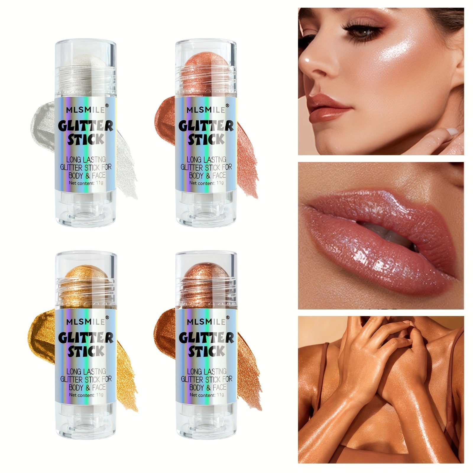 Unisex Body Highlight Stick Glitter Makeup Long-Lasting Shimmer