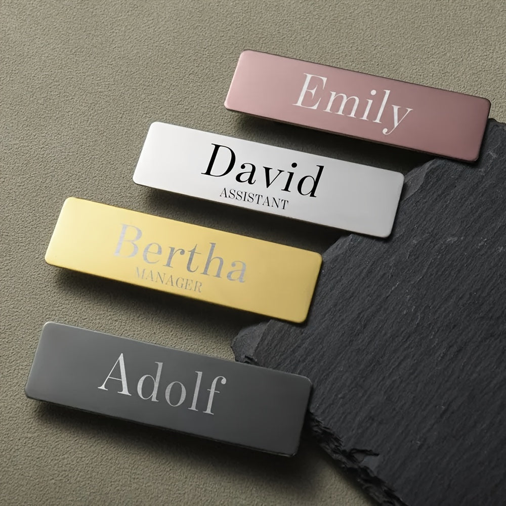 Personalized Name Badges and ID Tags for Employees Magnetic or Pin Backings
