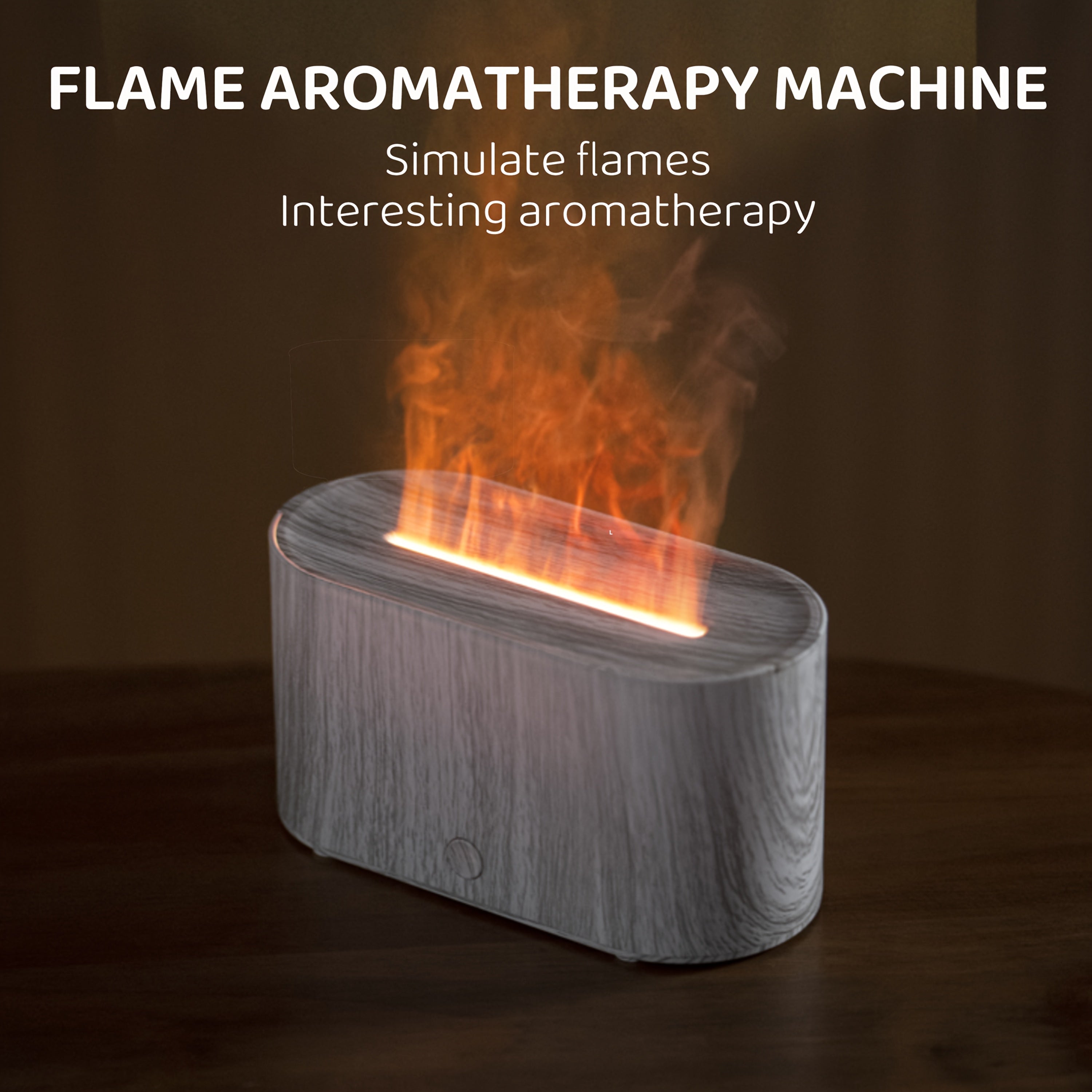 Essential Oil Diffuser Humidifier with Flame Effect and 5 Color Options