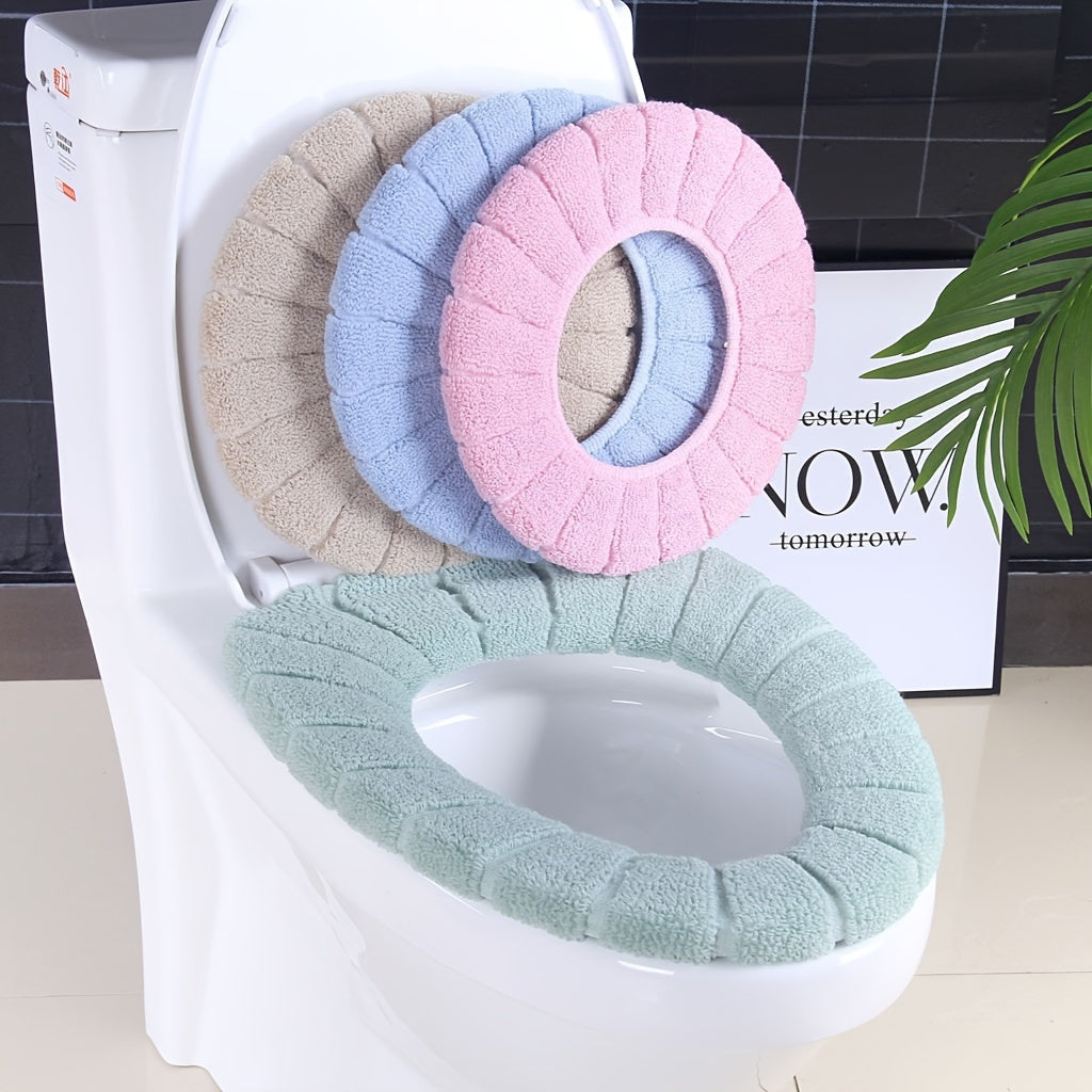 All-Season Large Thick Toilet Seat Cover Removable Soft Winter Cushion