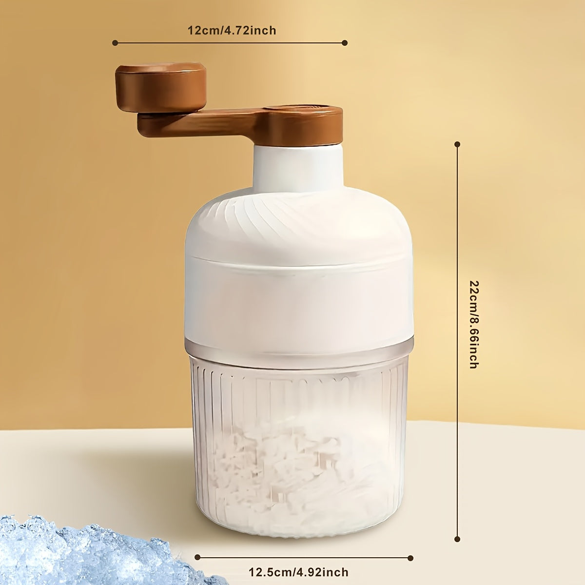 Trituradora de hielo manual portátil para cubitos de hielo y granizados de fruta, no necesita electricidad, para uso en casa y al aire libre