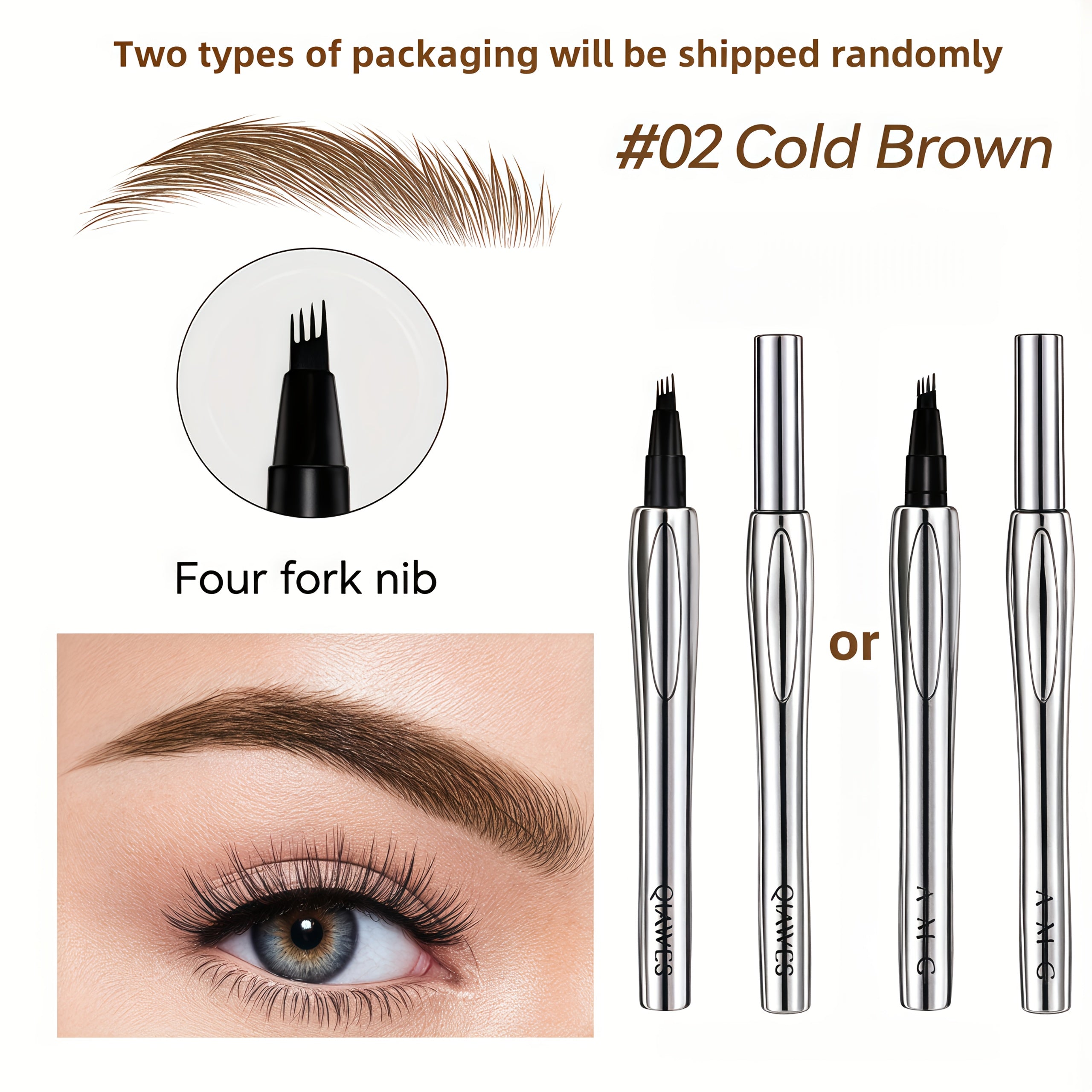 Lápiz de cejas impermeable para mujer, 3 colores, de larga duración y resistente al sudor