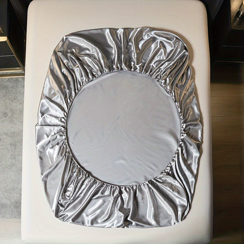 Satin Fitted Bed Sheet Deep Pockets Silky Smooth Low-Maintenance Bedding