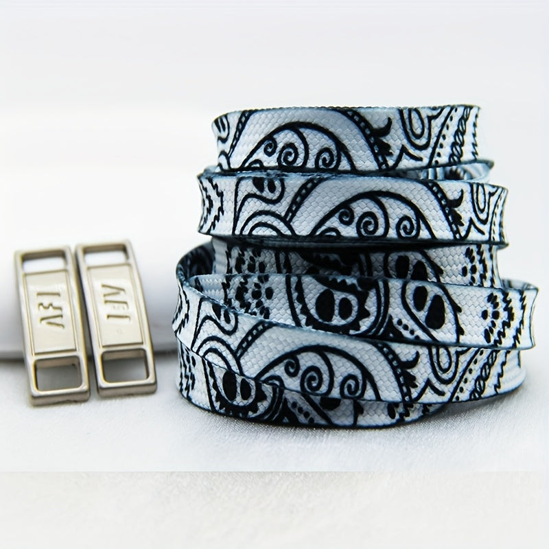 Unisex Cashew Flower Pattern Shoelaces for Sneakers and Boots