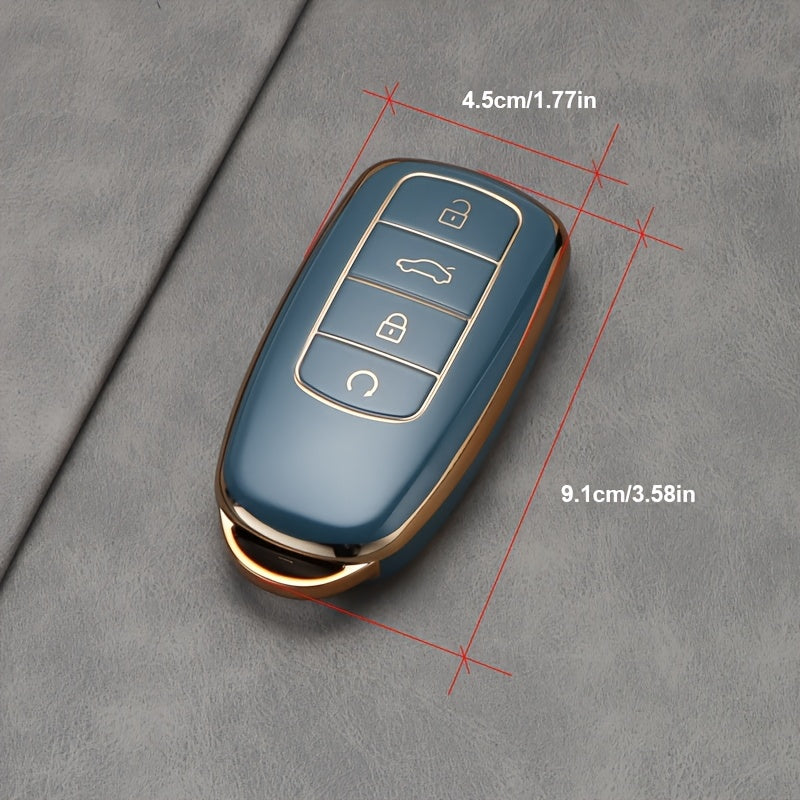 Unisex TPU Car Keychain Black Protective Cover for Remote Key