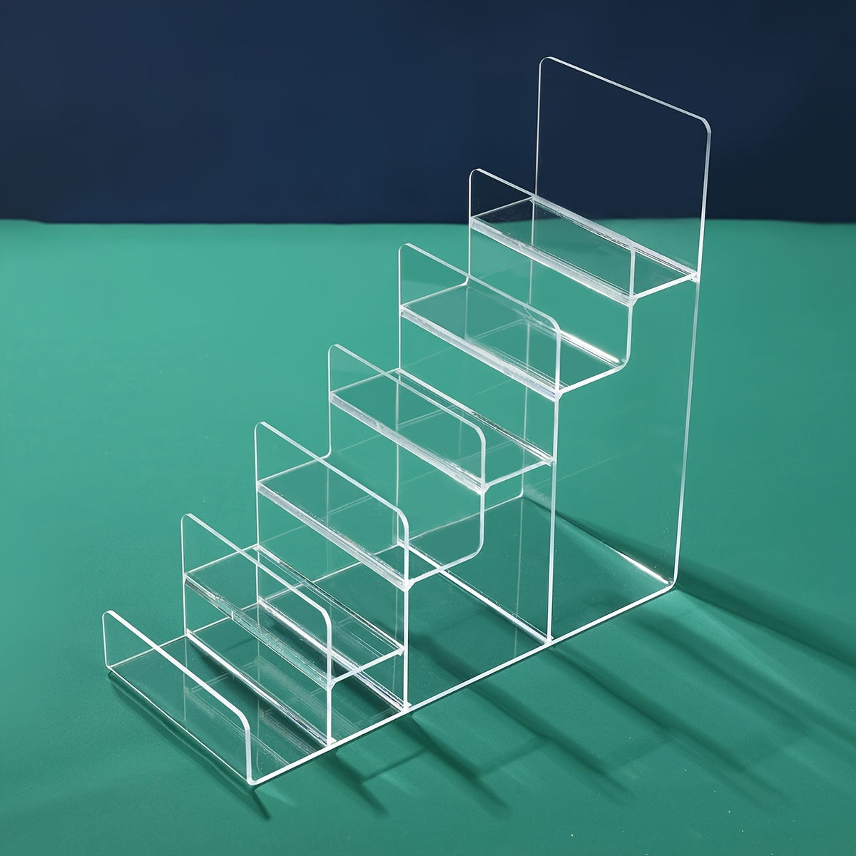 Akril 6-qavatli hamyon va karta ko'rsatkich standi, oynali ko'rinish bilan, stol usti tashkiloti uchun