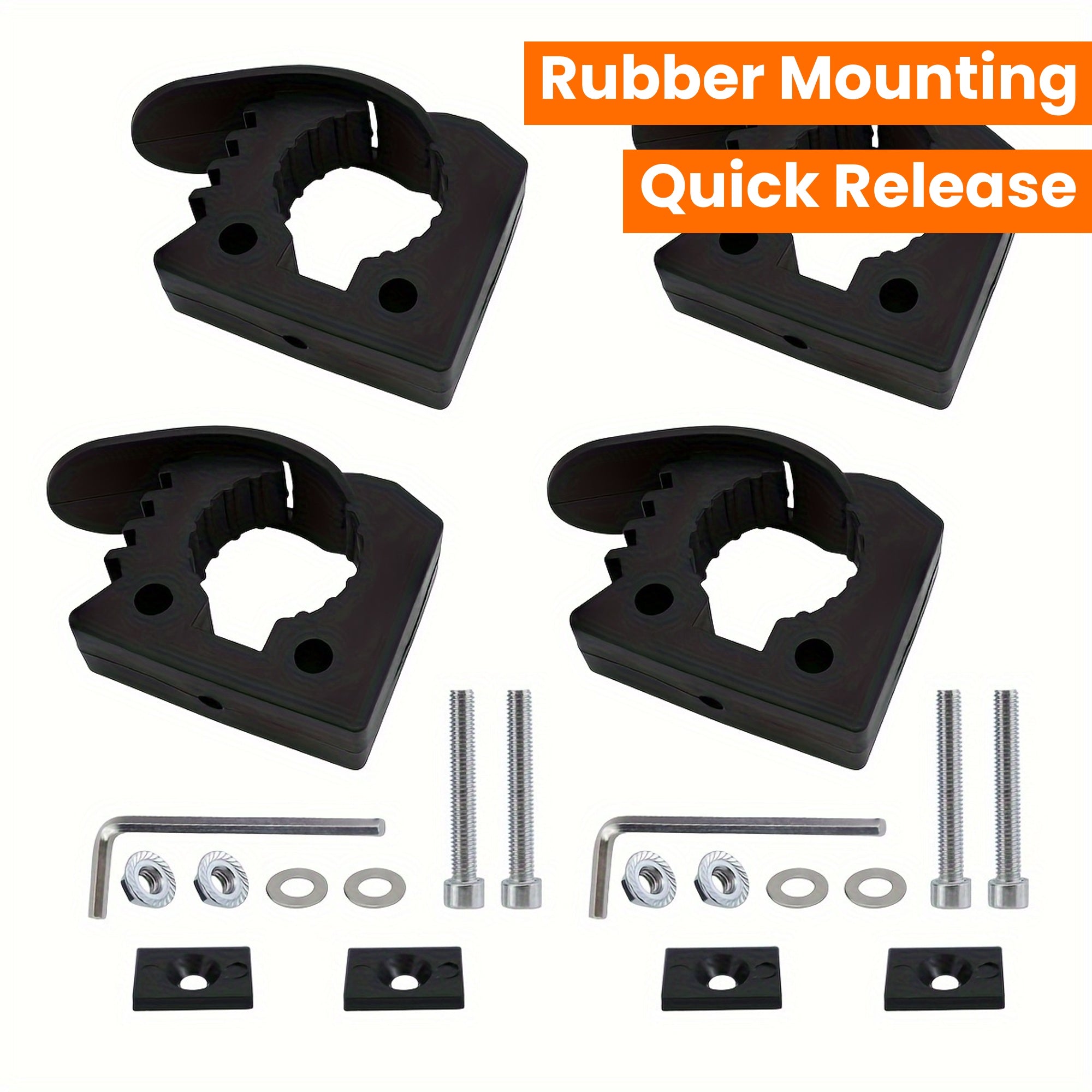 Rubber Clamps Red and Black Quick Release for Off-Road Vehicles
