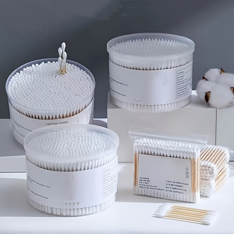 500pcs Unscented Double-Headed Cotton Swabs for Ear Cleaning and Makeup