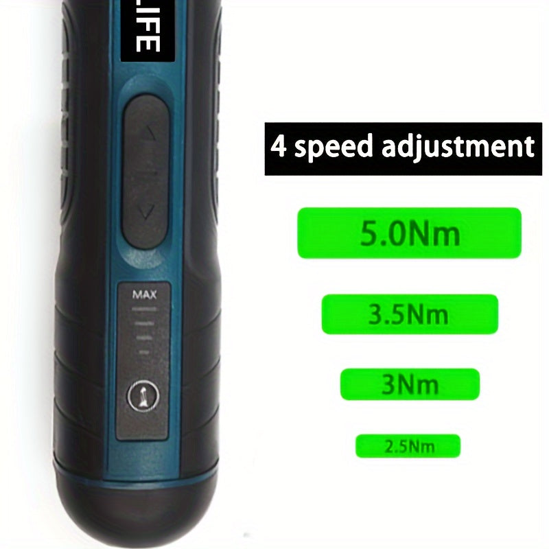 Kit de destornillador eléctrico inalámbrico de 21 piezas con batería de litio y ajustes de torque