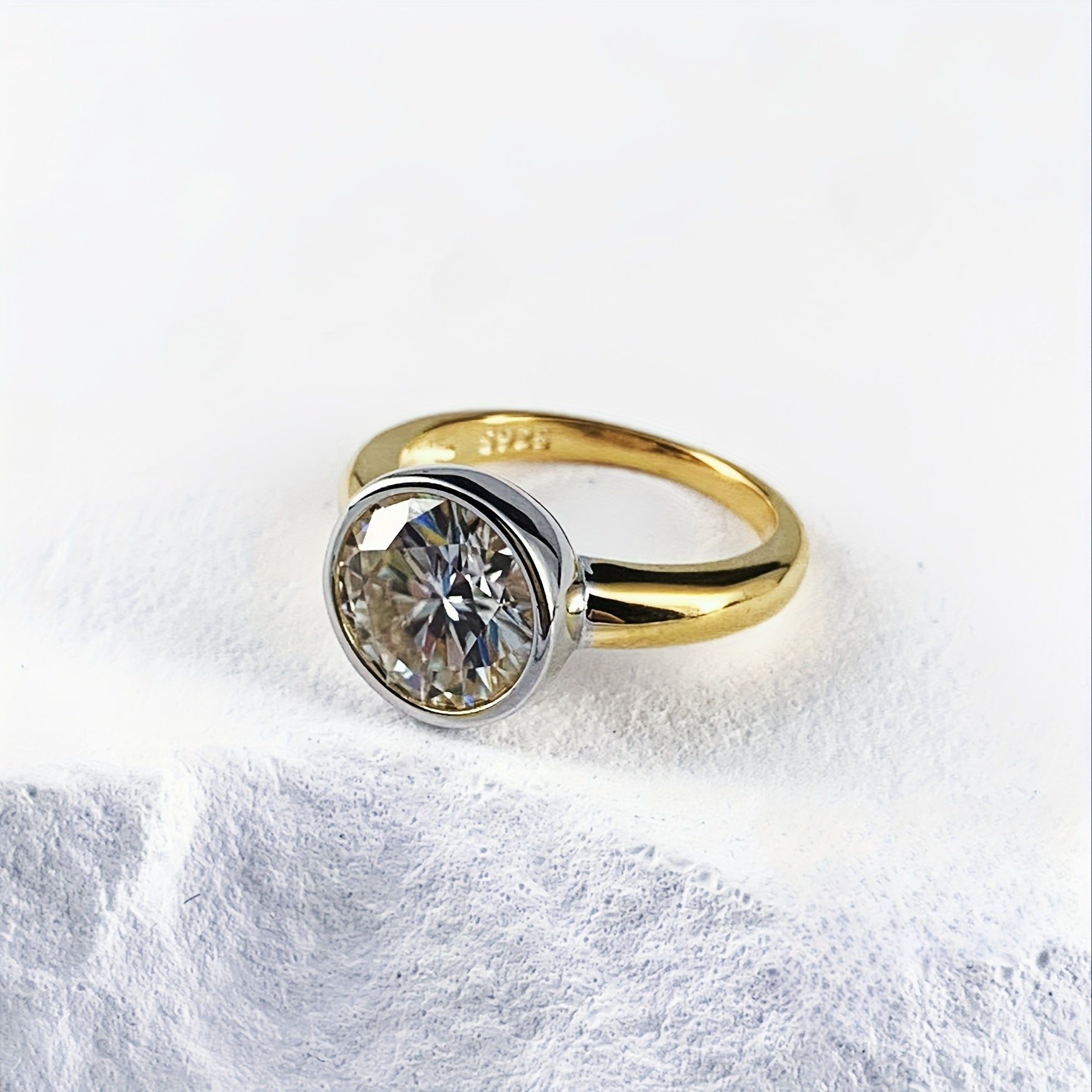 Vintage Boho uslubidagi 3 karat Moissanite suv to'lqinli uzuk ayollar uchun