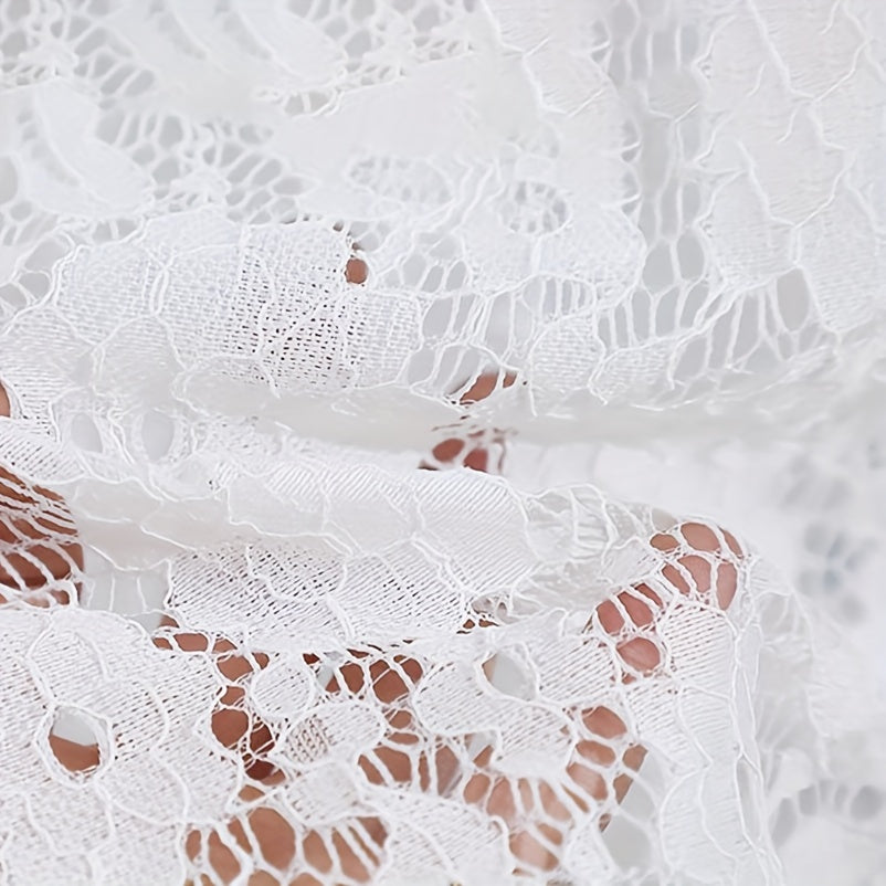 Lightweight Polyester Cape with Vintage Lace Shawl and Buckle for Evening Sun Protection