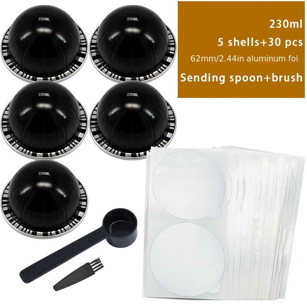 Refillable Aluminum Coffee Pods Black for Nespresso Vertuo Set of 1