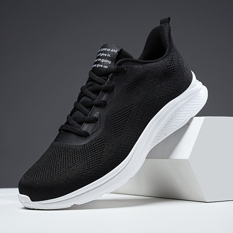 Men's Navy Blue Athletic Sneakers Breathable Fabric EVA Sole Casual Running Shoes