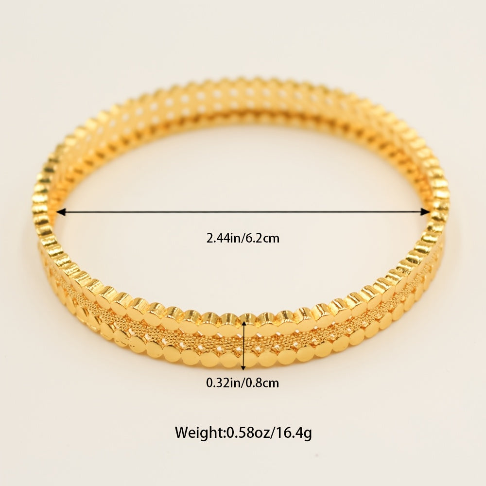 Set of Four Women's Alloy Bangles for Parties and Holidays Dubai-Inspired Jewelry