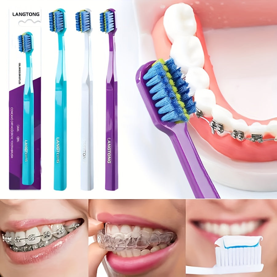 Набор зубных щеток для взрослых 3 цвета мягкая щетина, головка полного размера, стоматологический уход