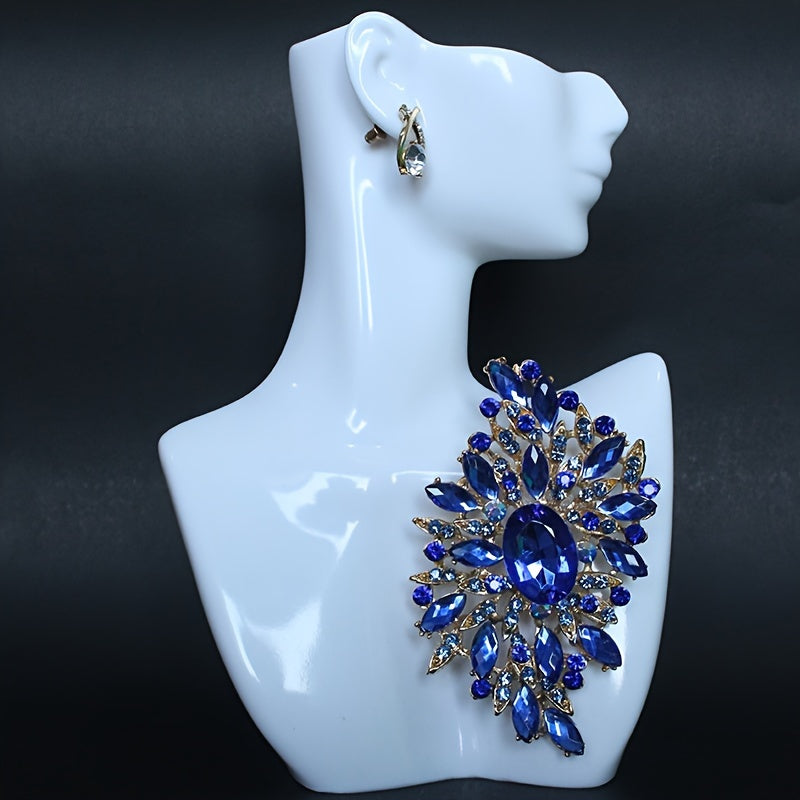 Flower-Shaped Rhinestone Brooch for Women's Attire Stylish Jewelry Accessory