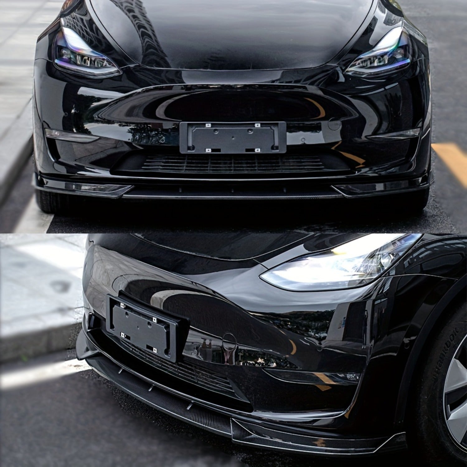 Tesla Model Y uchun orqa bumper lip guard, polishlangan PP styling aksessuarlar