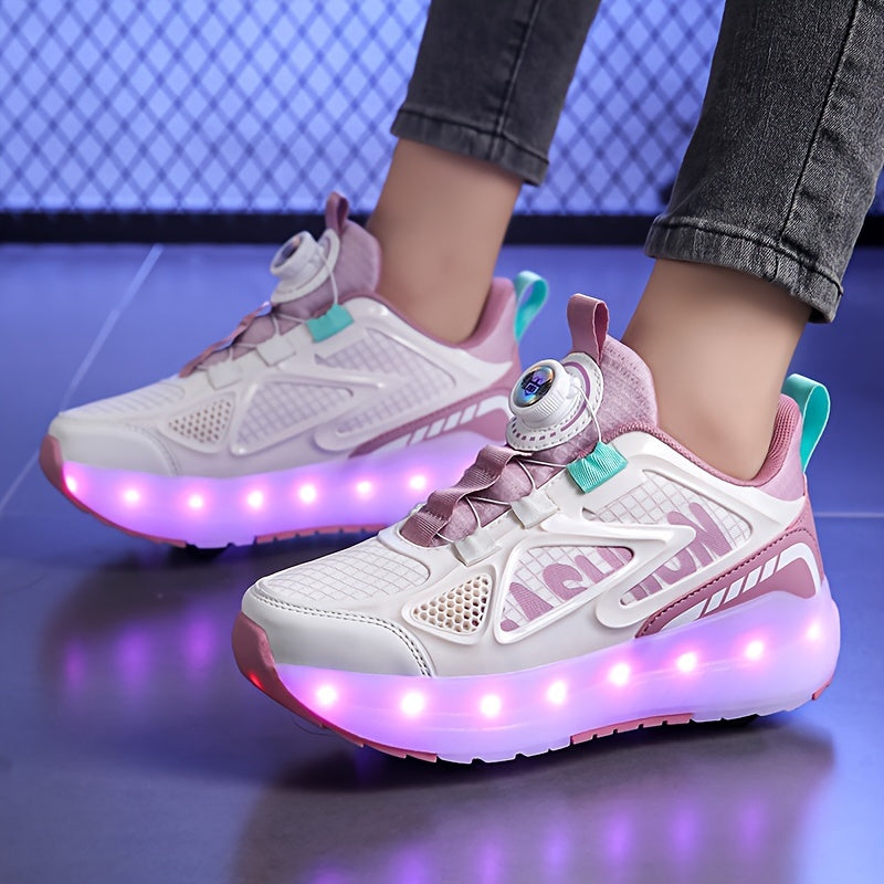 Kids LED Roller Skates for Boys and Girls Sizes 28-40 Removable PU Wheels 16 Light Modes