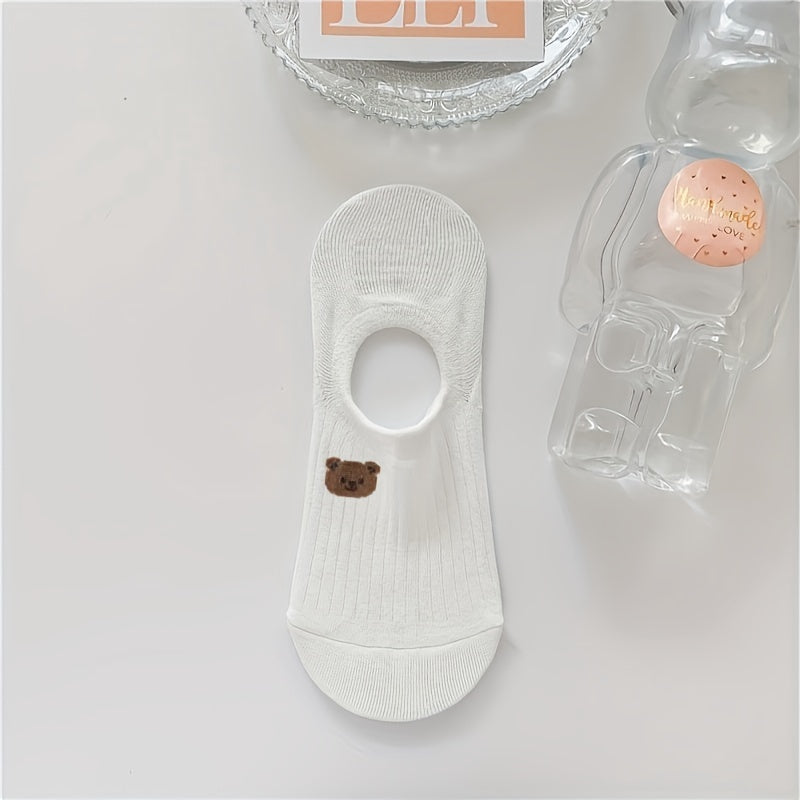 Women's No-Show Socks Pack of 10 Animal and Floral Breathable Polyester Non-Slip Heel