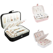 Double Layer Jewelry Box Leather Storage Organizer for Earrings Bracelets Rings Necklaces