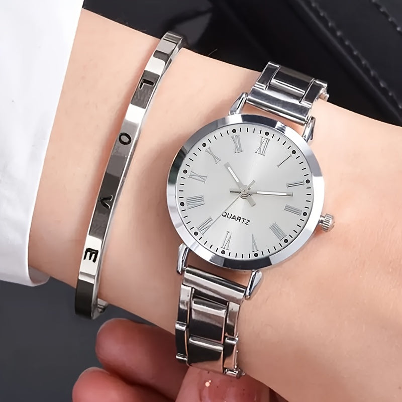 Women's Fashion Watch and Jewelry Set Alloy Round Analog Quartz Non-Waterproof