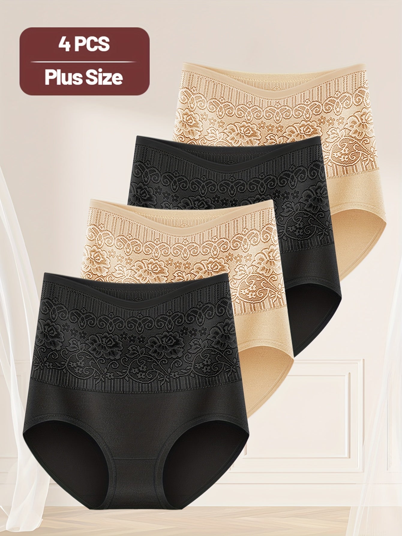 4 dona yuqori belli qorin nazorati shapewear ichki kiyimlar ayollar uchun, qomatni chiroyli qilish va tizzalarni ko'tarish