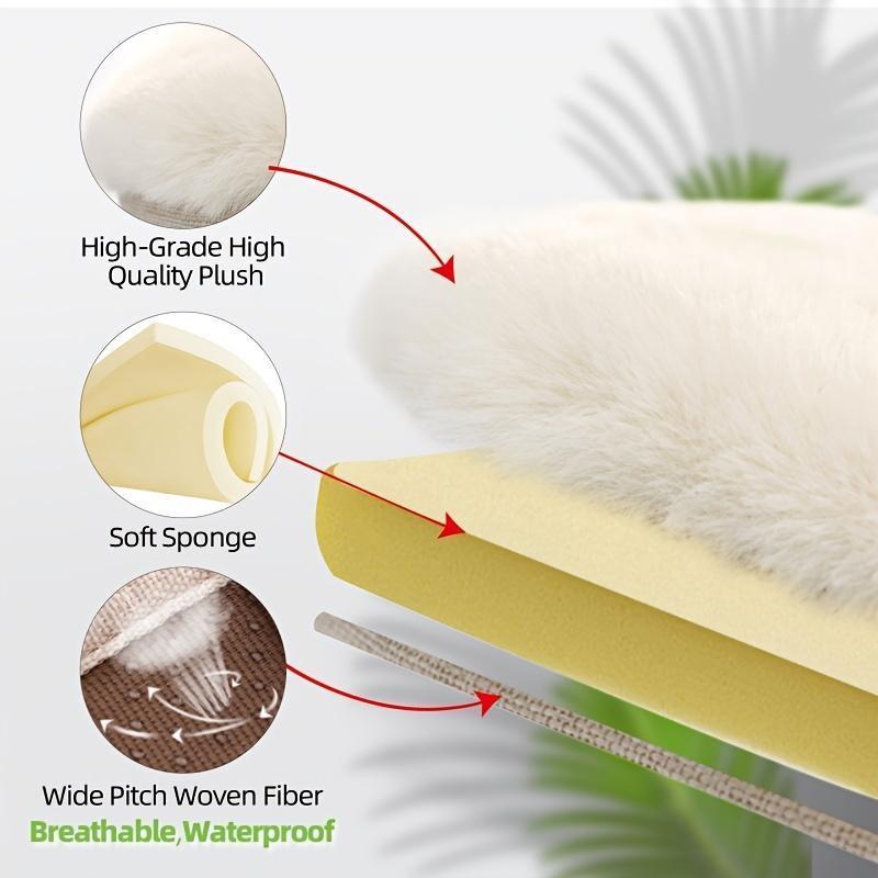 Plush Faux Rabbit Fur Stroller Seat Cushion Extra Warm Winter Pad for Kids