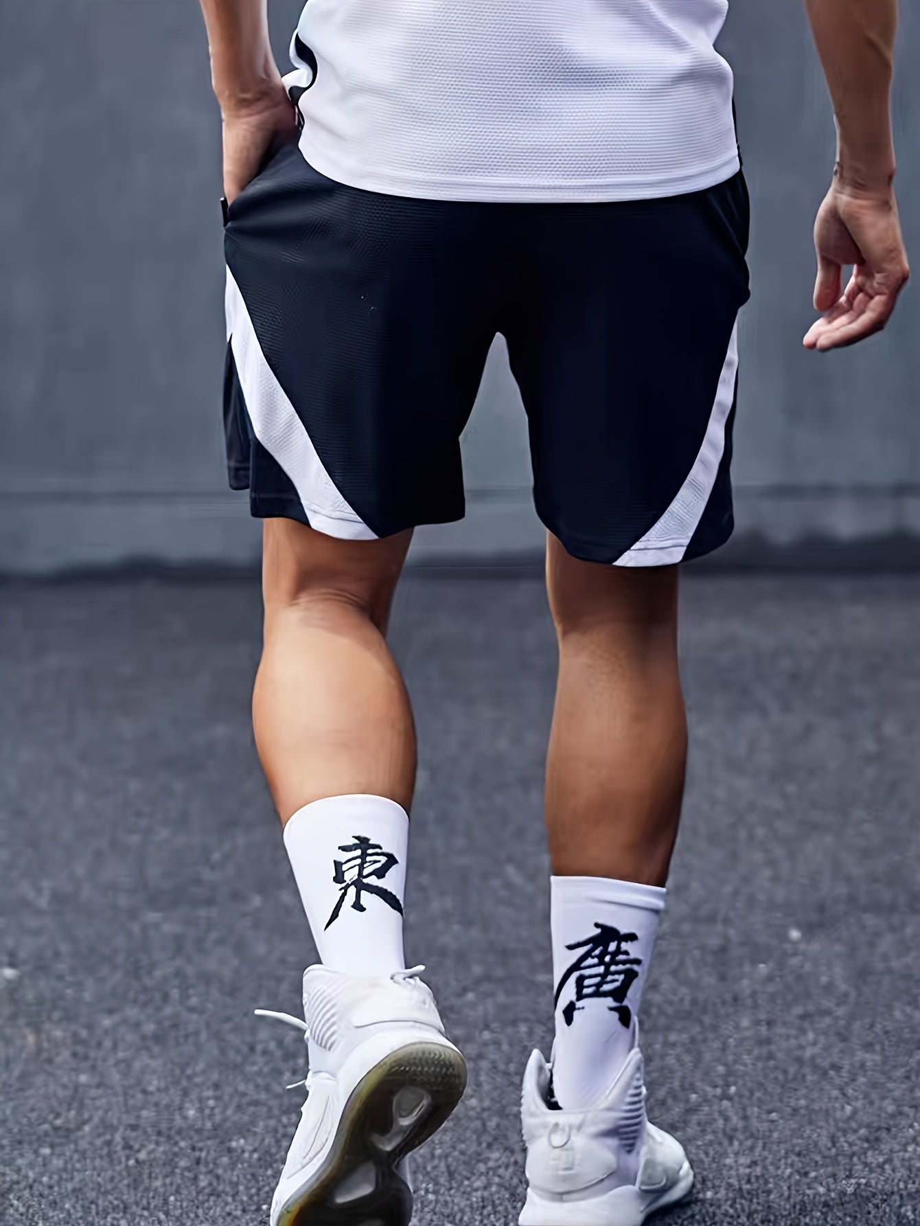 Ropa deportiva de poliéster con patrón geométrico para hombres para correr y entrenar