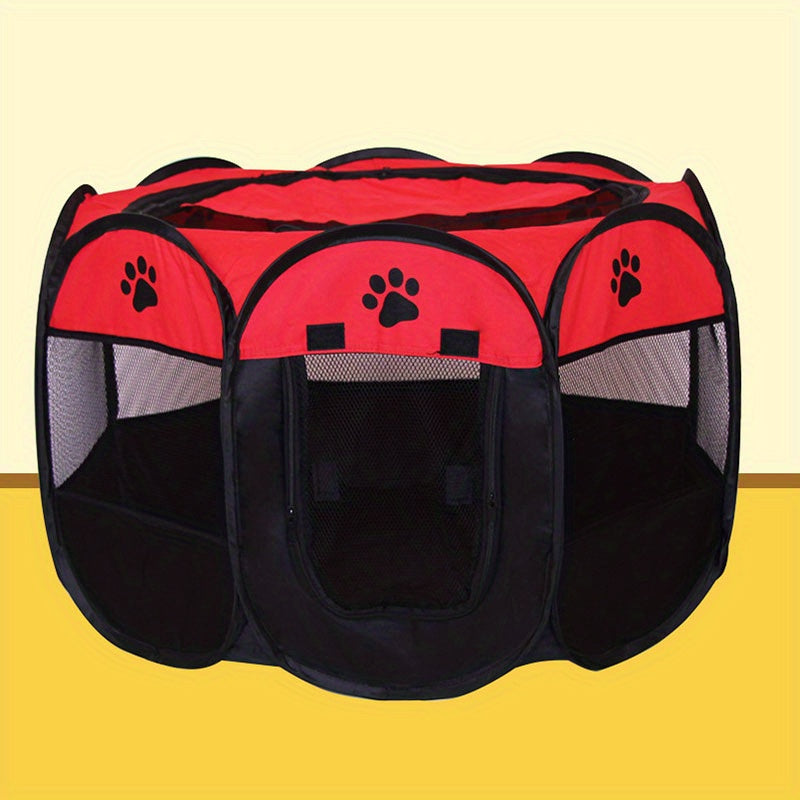 Eight-Sided Foldable Pet Cage for Dogs and Cats Made of Durable Oxford Cloth