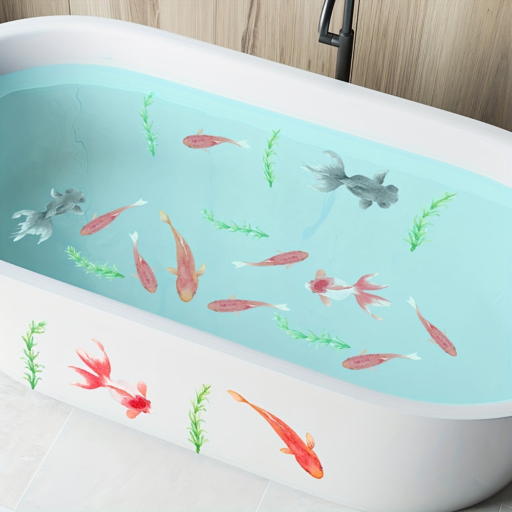 Chinese-Style Fish Bathtub Decals Non-Slip Bathroom Safety Stickers Set of 6