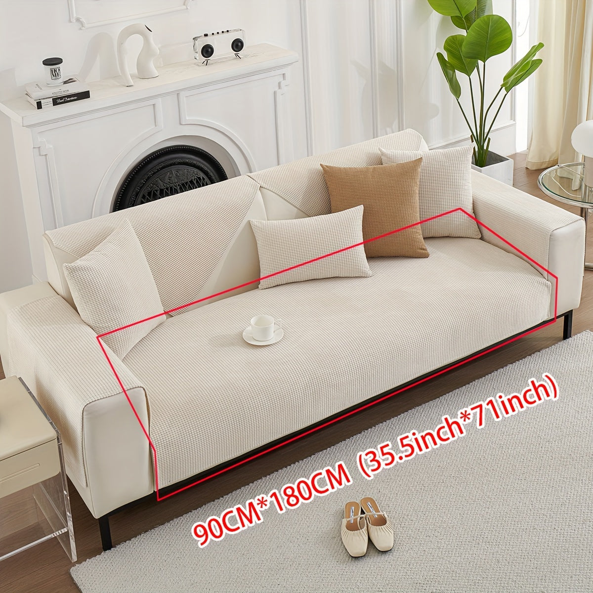 All-Season Velvet Sofa Cushion with Anti-Cat Scratch and Non-Slip Features