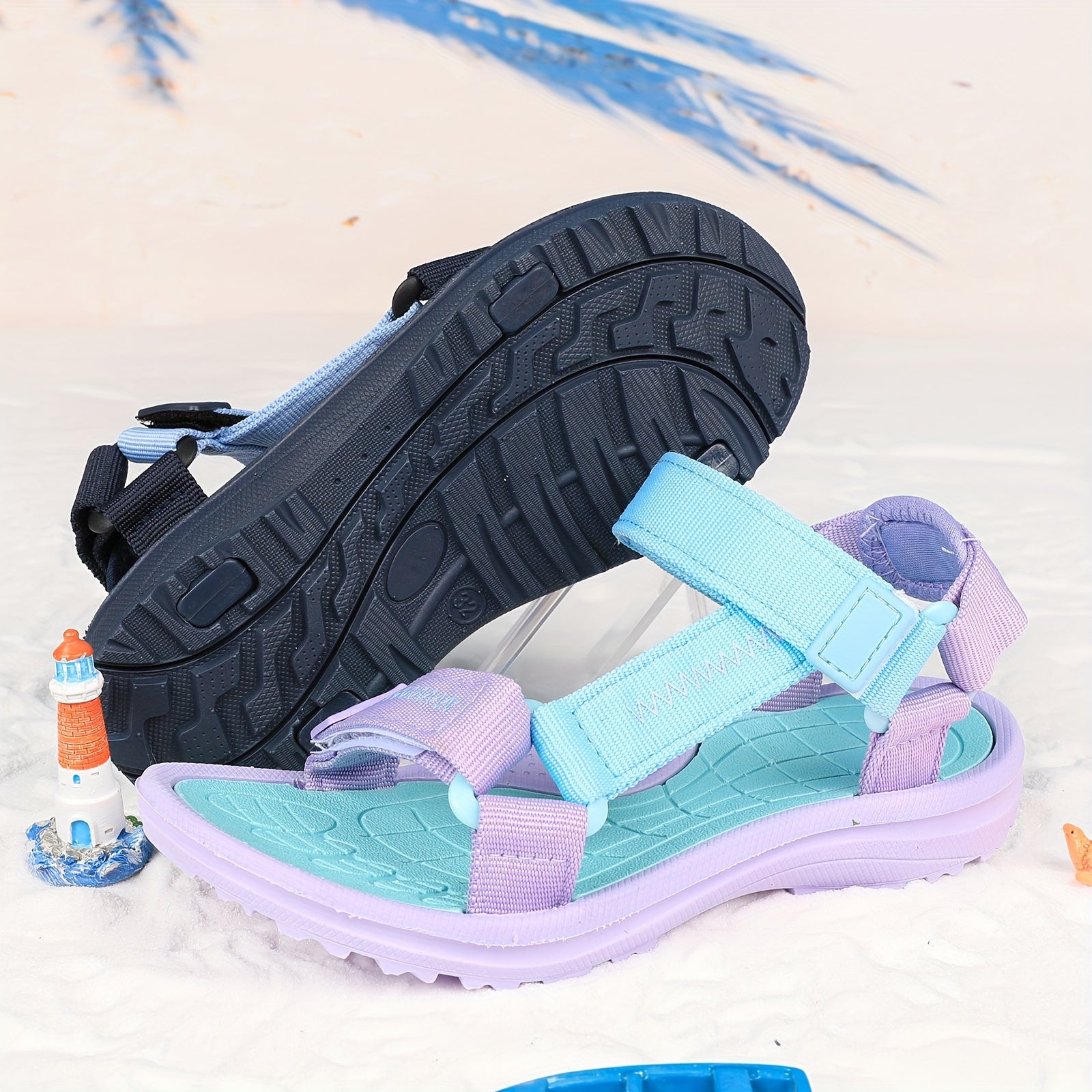 Sandalias deportivas de dedo abierto para niñas, ligeras, transpirables y casuales para actividades al aire libre