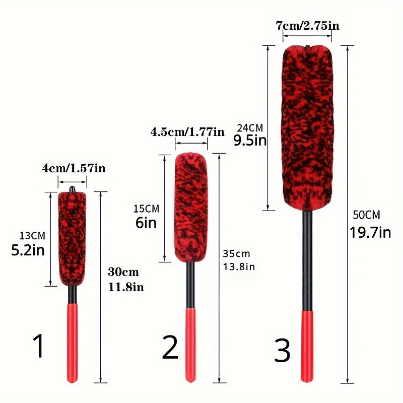 Auto Detailing Brush Flexible Fleece Bristles for Car Rims and Tires
