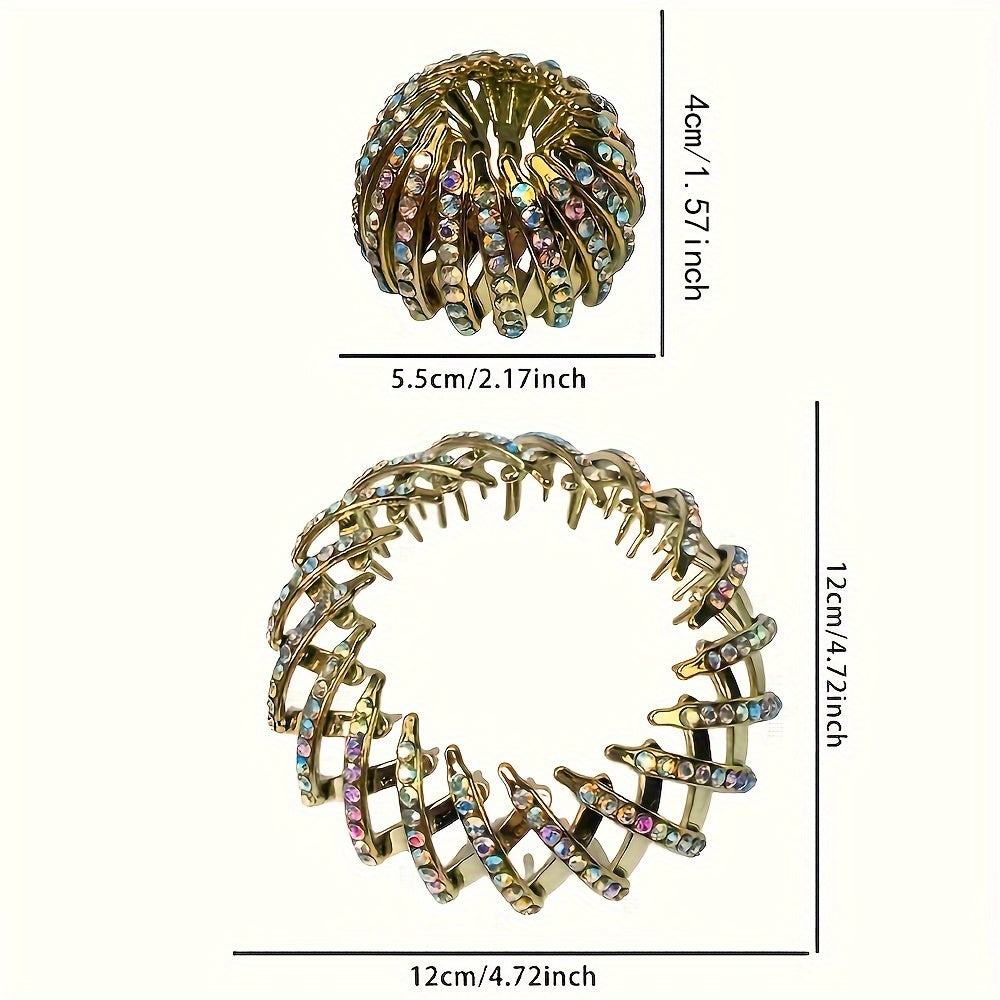 Shimmering Rhinestone Hair Clip for Women and Girls Ponytail Holder Durable Grip