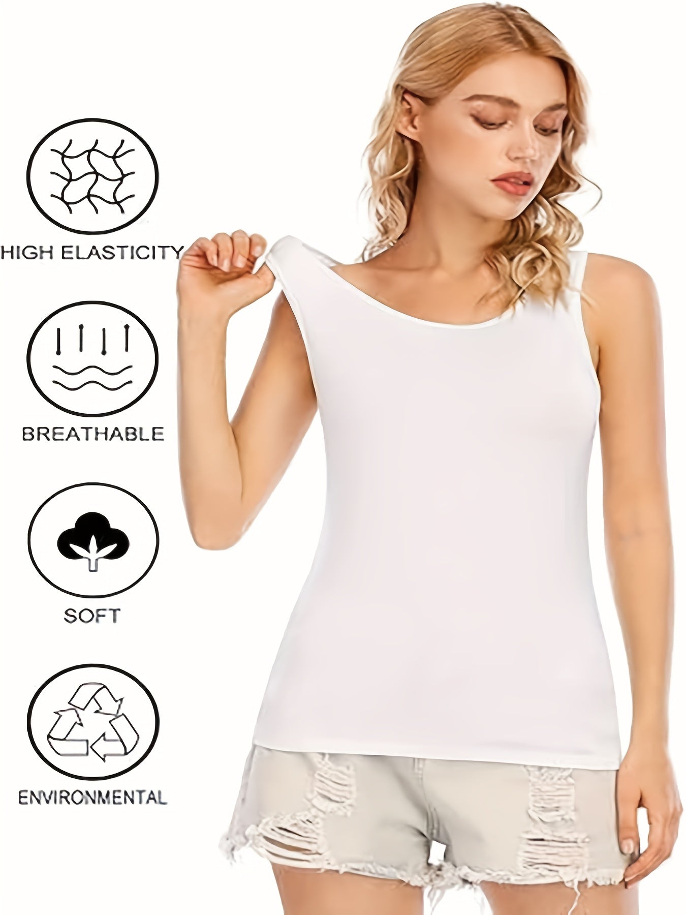 Plus Size Women’s Soft Stretchy Tank Tops Casual Sleeveless Shirts for Running Yoga