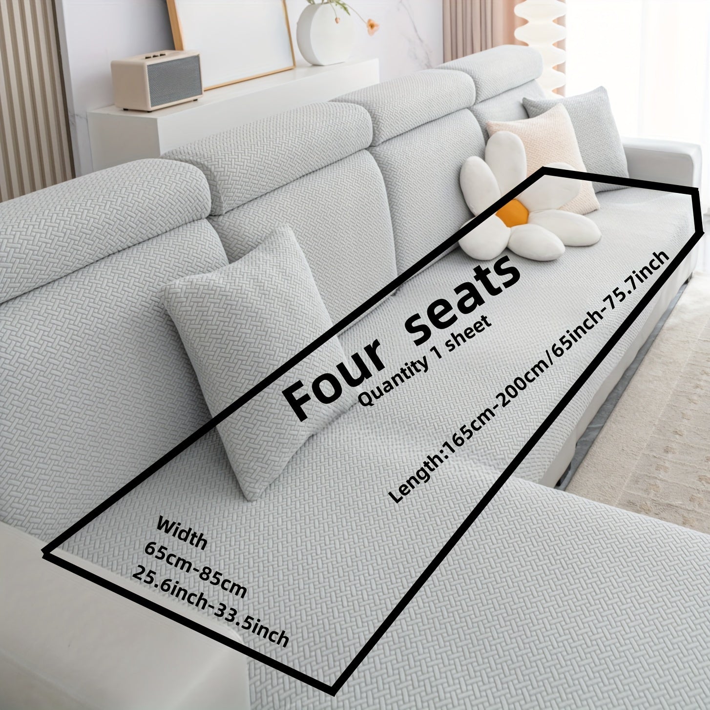 Checkered Polar Fleece Sofa Cover Universal Fit Machine Washable Multi-Purpose